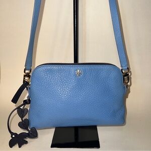 Tory Burch Brody Blue Leather Crossbody Bag